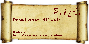 Promintzer Évald névjegykártya